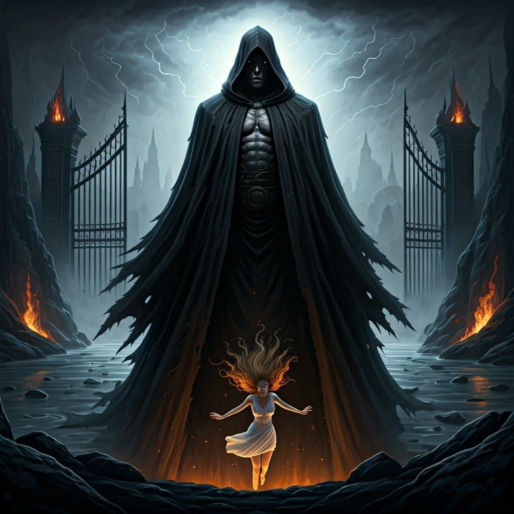 Dark God on Iron Bridge, Gothic Horror Scene