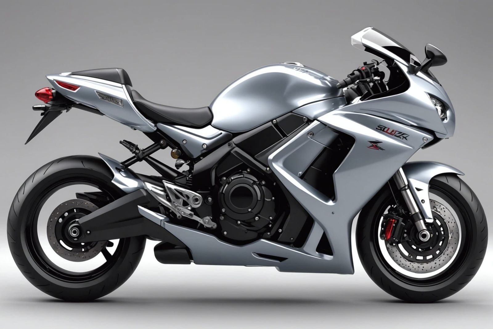 Futuristic Robot Rides Electric Motorcycle in Sci-Fi Scene