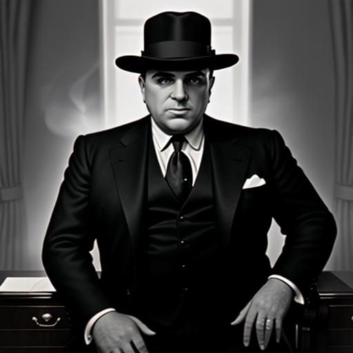Al Capone Film Noir Portrait, 1929