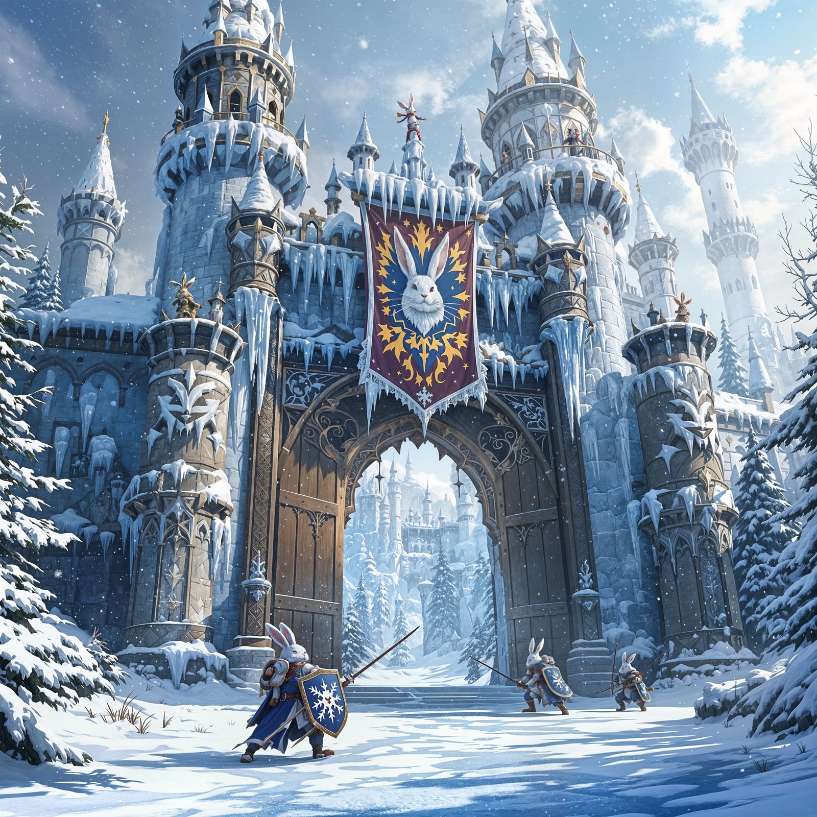 Majestic Winter Fantasy Castle in Lapinoria