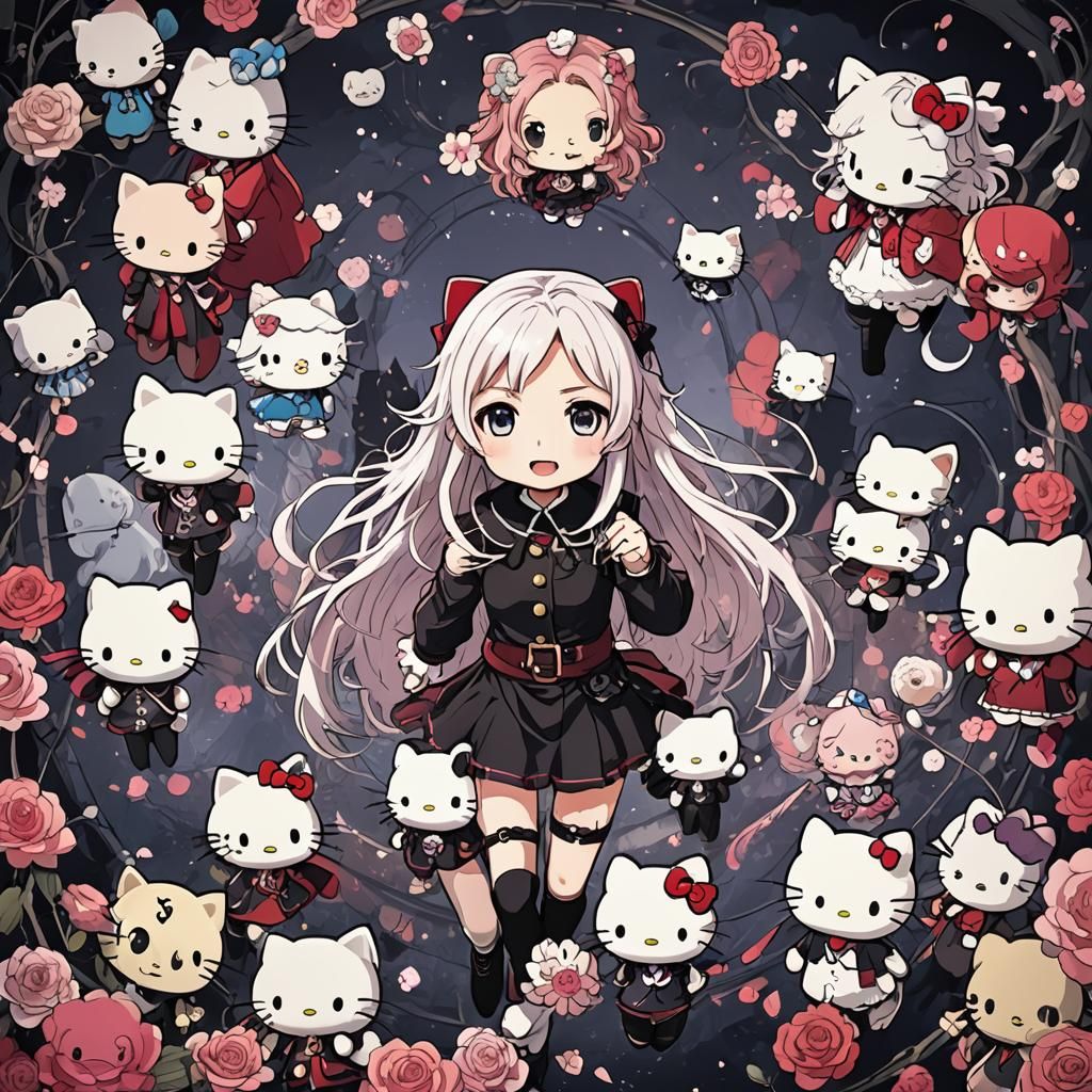 Delain x Hello Kitty: Anime Crossover Art
