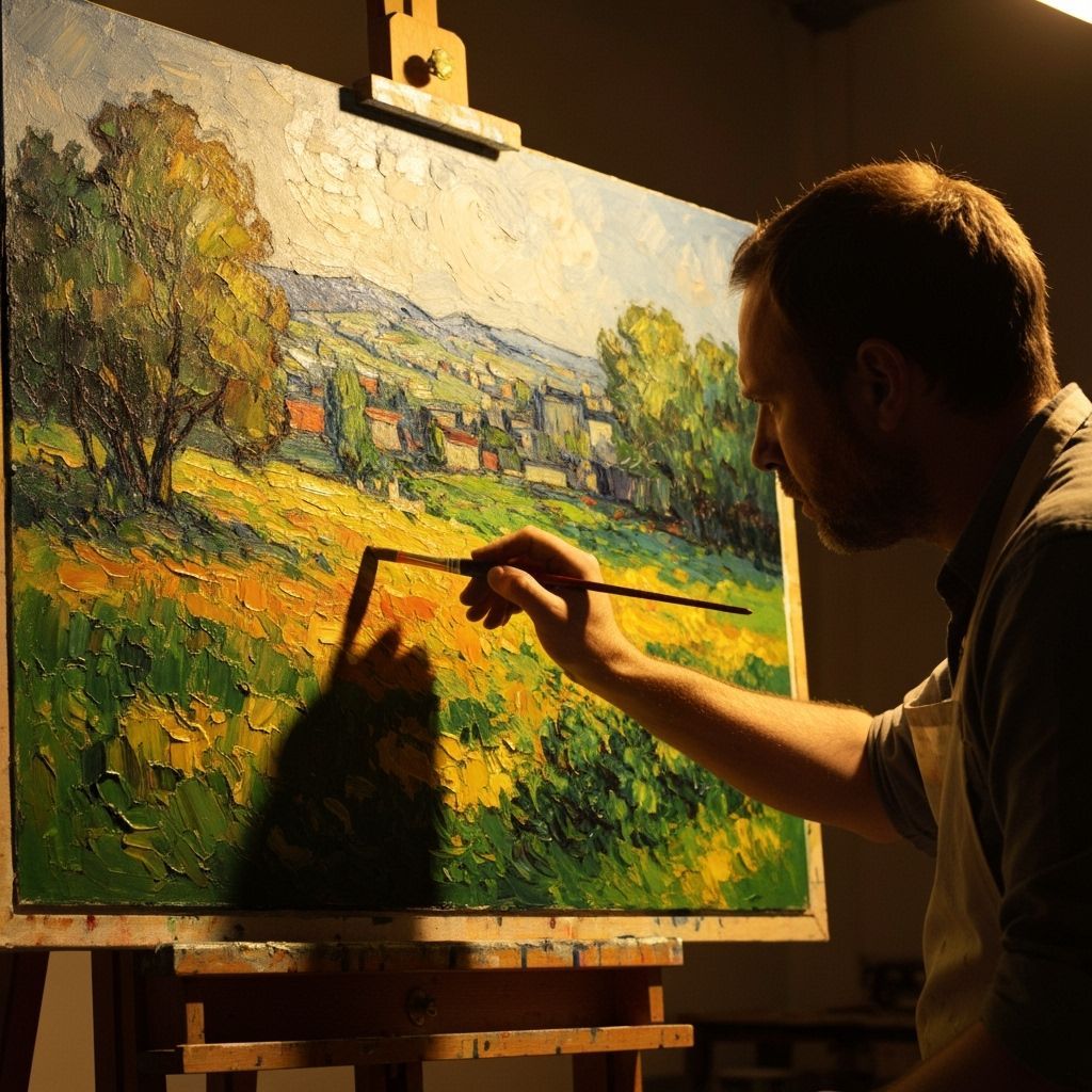 Artist Creates Vibrant Impasto Landscape Painting