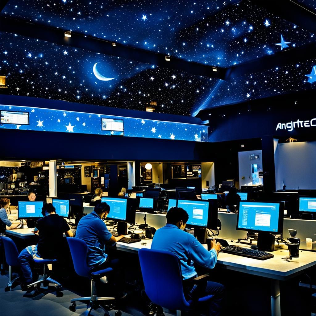 Angelic Coders in Celestial NightCafe