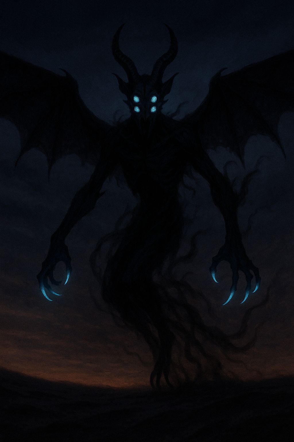 Shadow Wraith Gliding Over Dark Sands