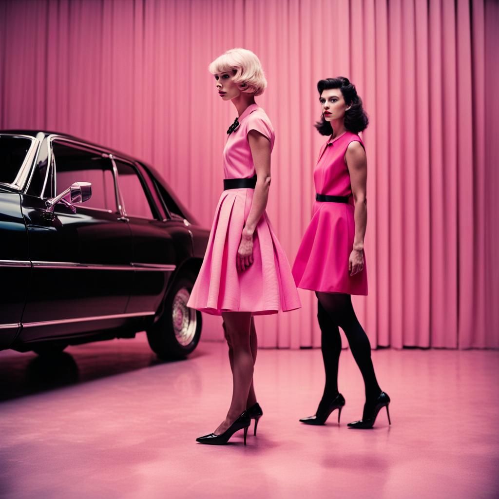 Dramatic Film Still of Boy in Pink Dress