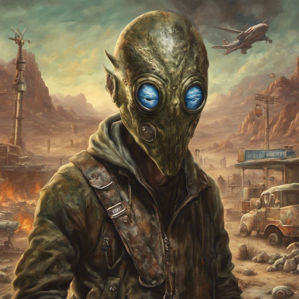British Youth in Fallout-Inspired Alien Mask