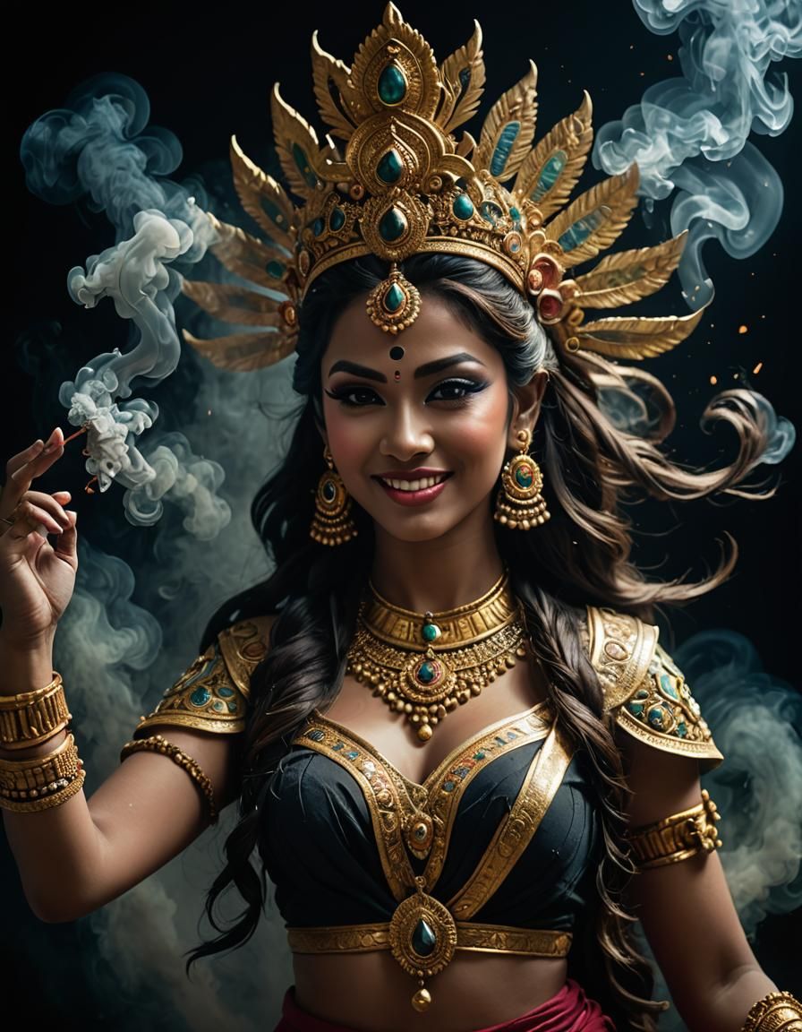 Smiling Celestial Apsara Dancer Goddess