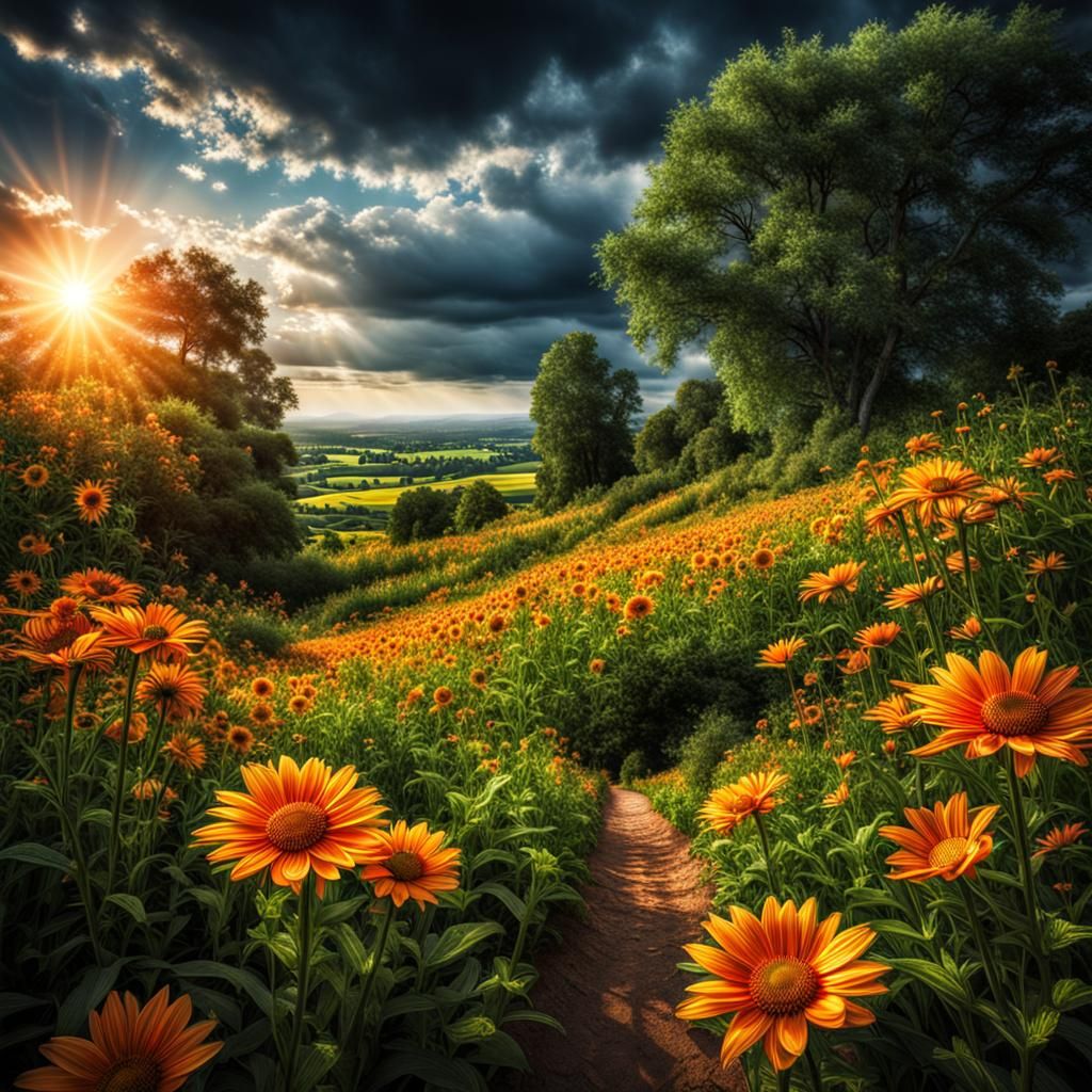 Vibrant Summer Colors in Hyperrealistic Detail