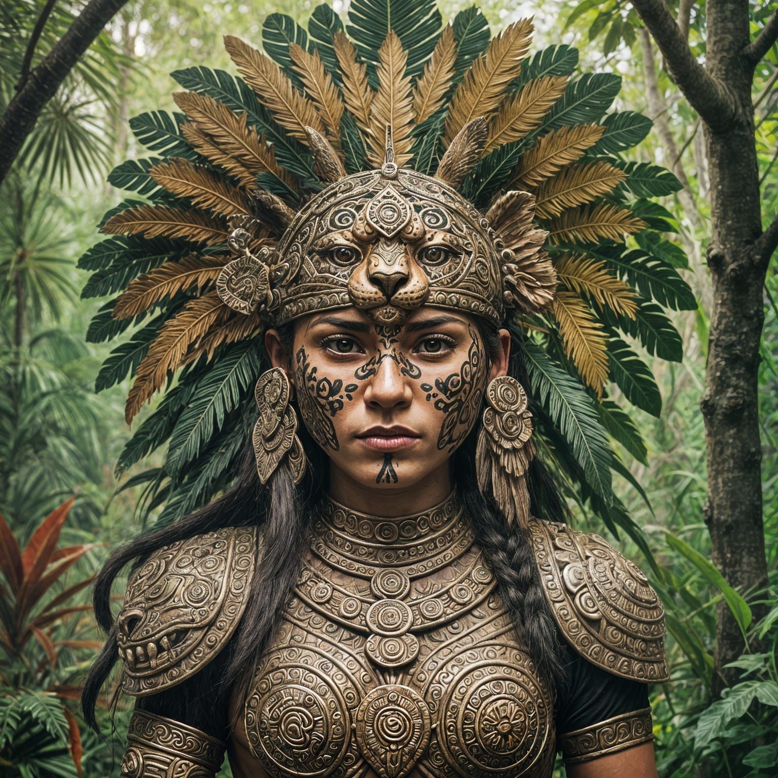 Mayan Jaguar Warrior Ready for Battle