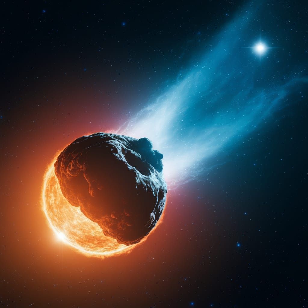 Comet Hurtling Through Deep Space in Astral Style