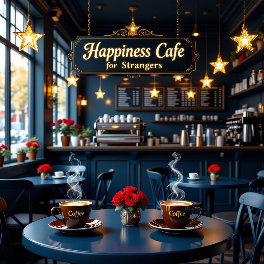 Ethereal Cafe Interior: Happiness Cafe for Strangers