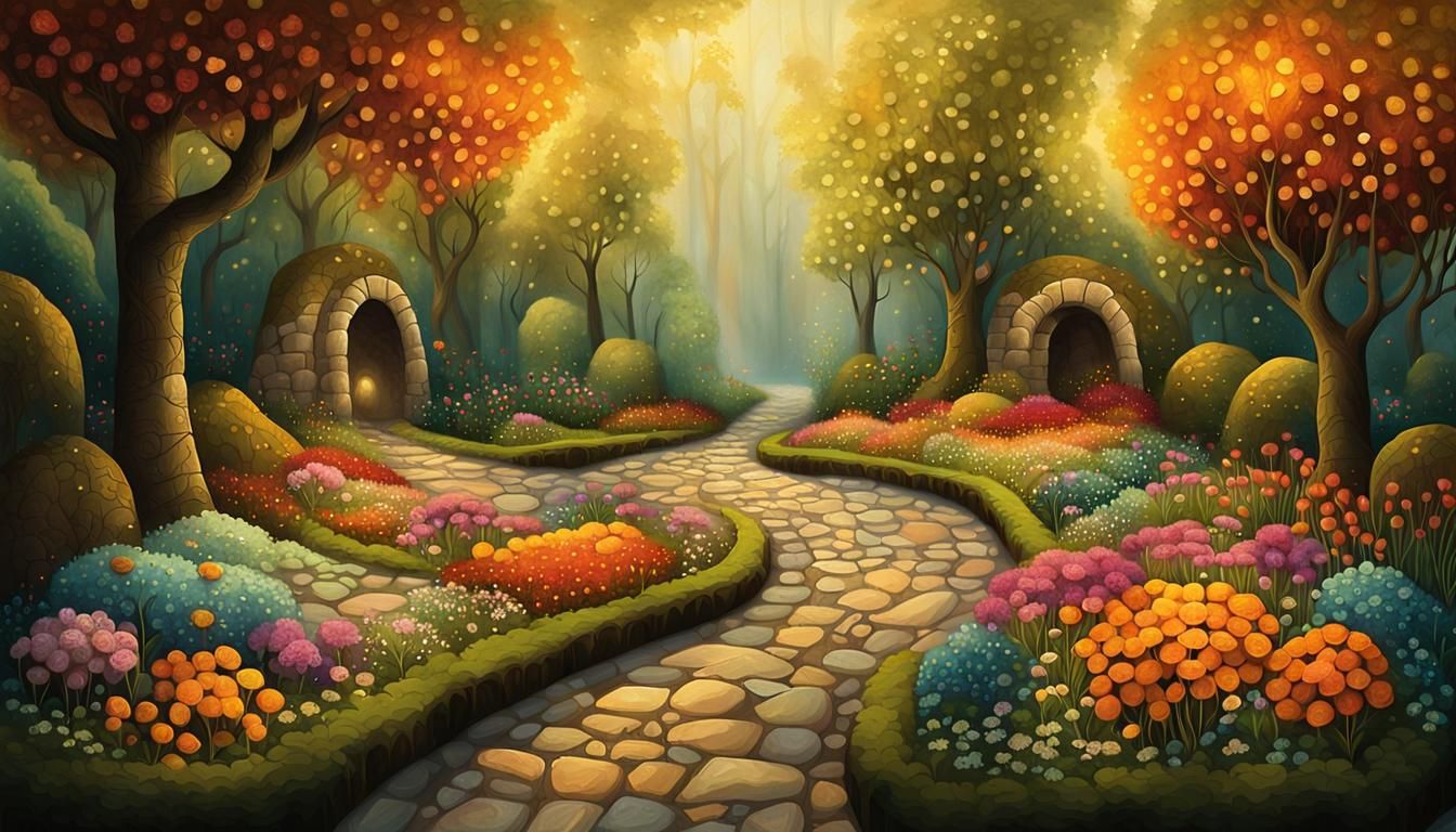 Magical Garden: Whimsical Folk Art in Springtime Colors