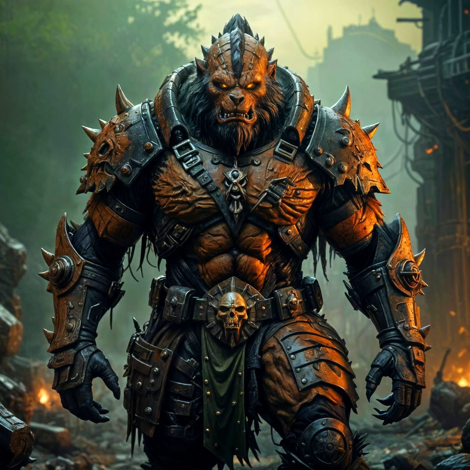 Scarred Beastman Hybrid in Warhammer 40k Style