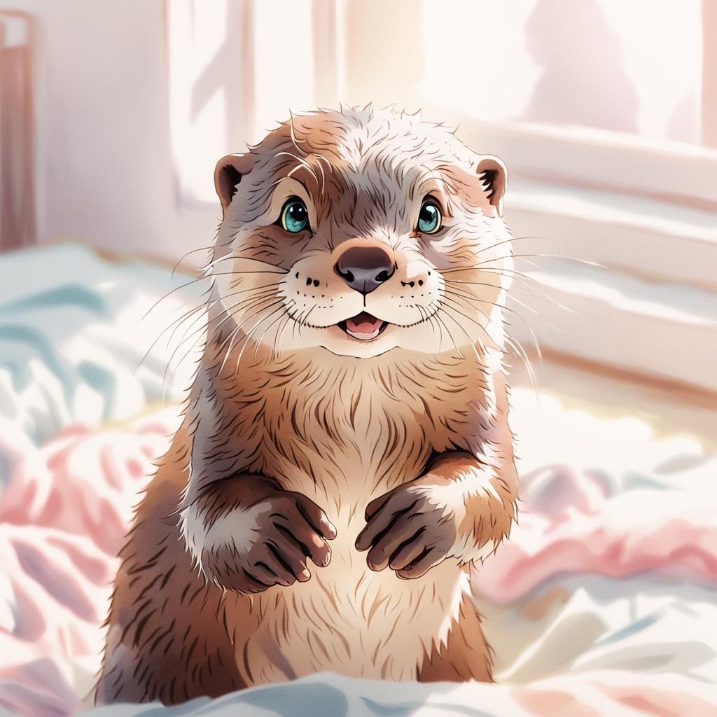 Kawaii Otter Boops Viewer in Pastel Bedroom