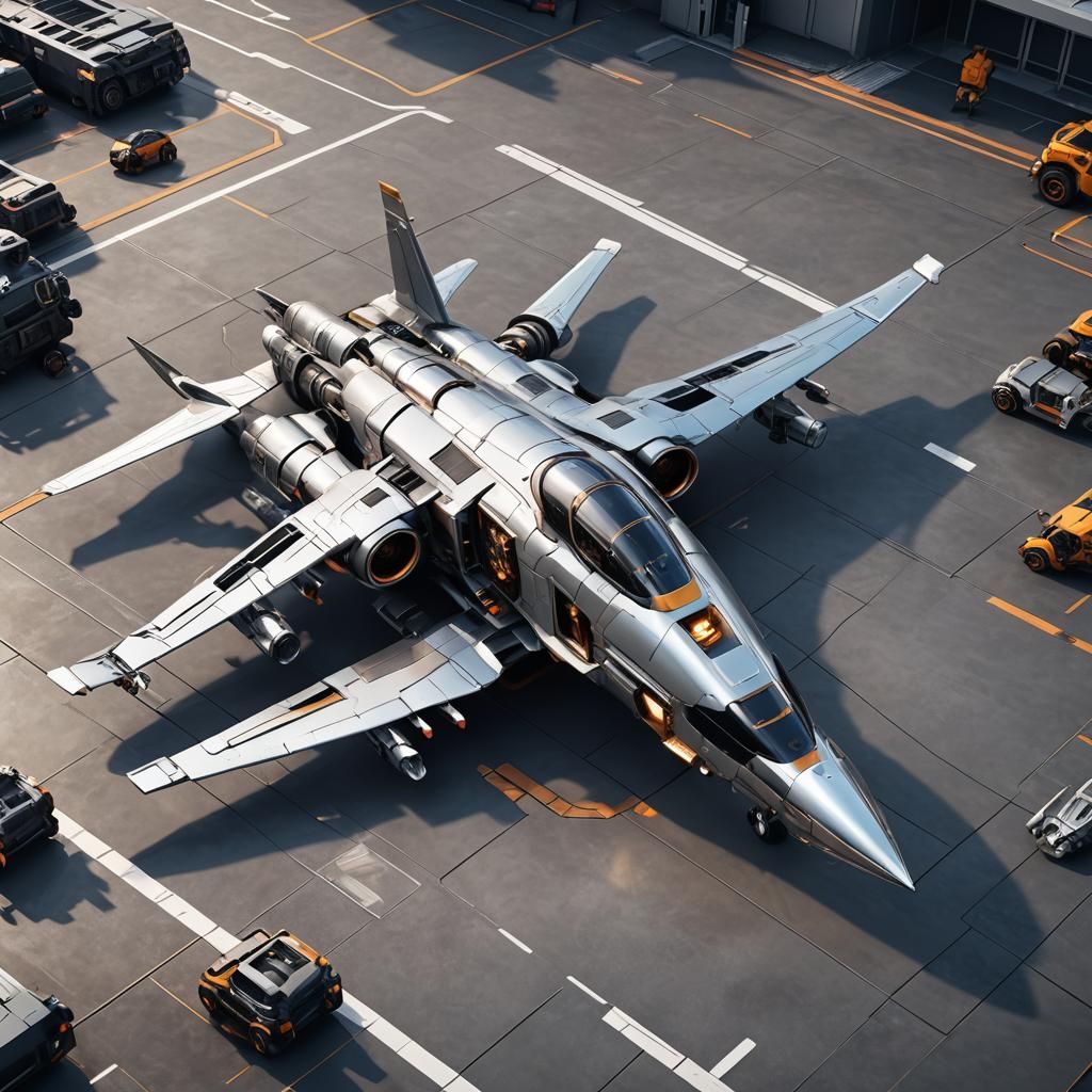 Futuristic Luxury Jet with Intricate Mech Details