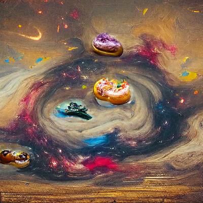 Galactic donut renaissance painting