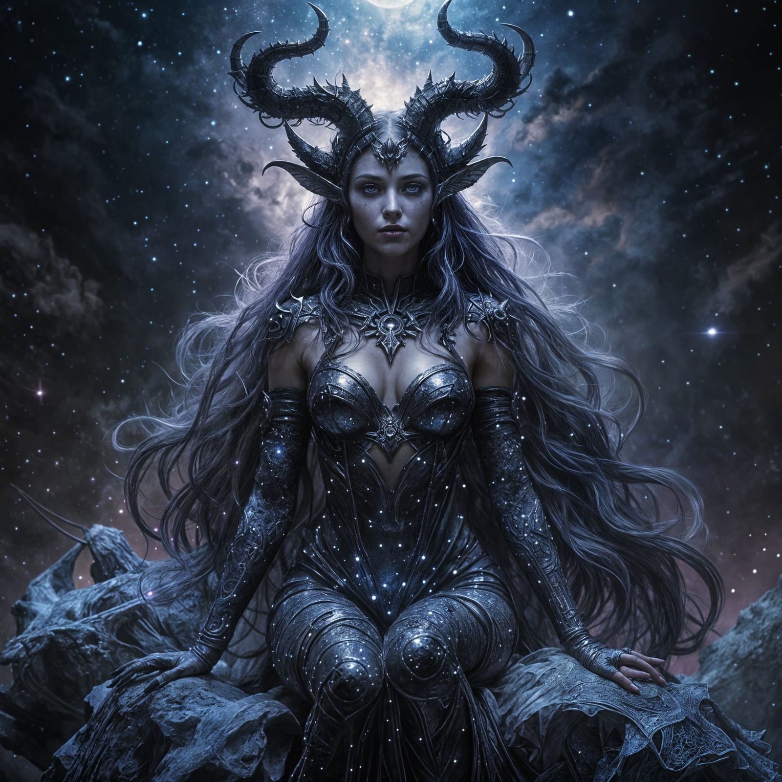 Goddess Eris Portrait in Dark Fantasy Style