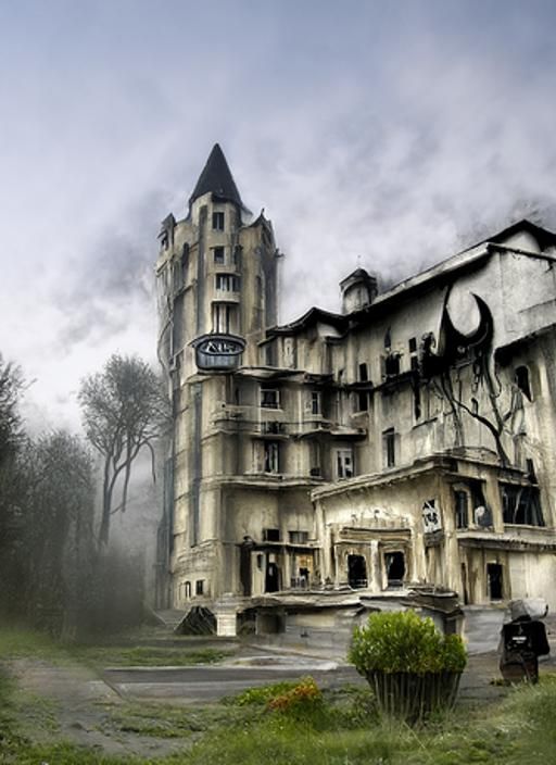 Dark Fantasy Art Deco Haunted Hotel