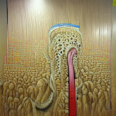 Detailed Painting of an Extremely Long Tongue