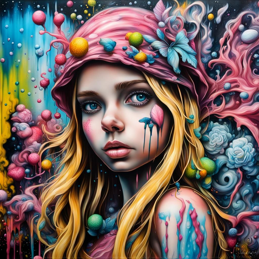 Alice in Whimsical Fairy Graffiti Wonderland