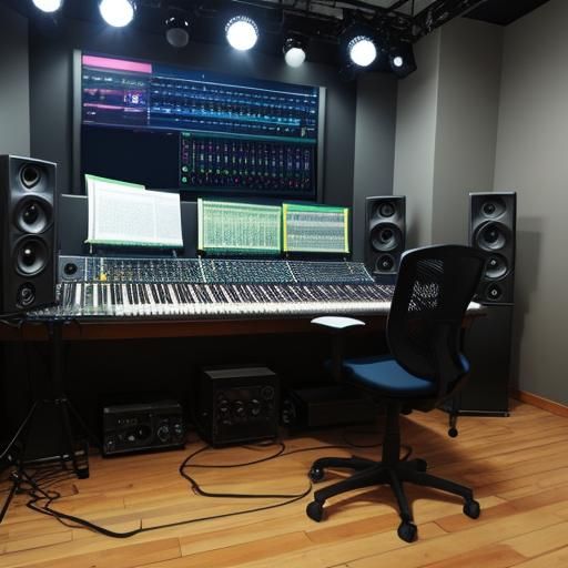 Music Studio with Stage and Instruments