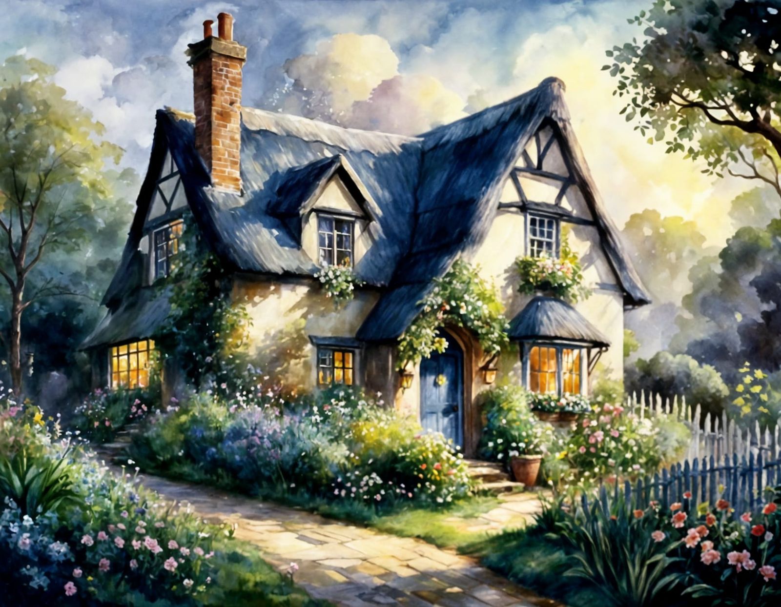 Victorian Cottage Garden in Ethereal Style