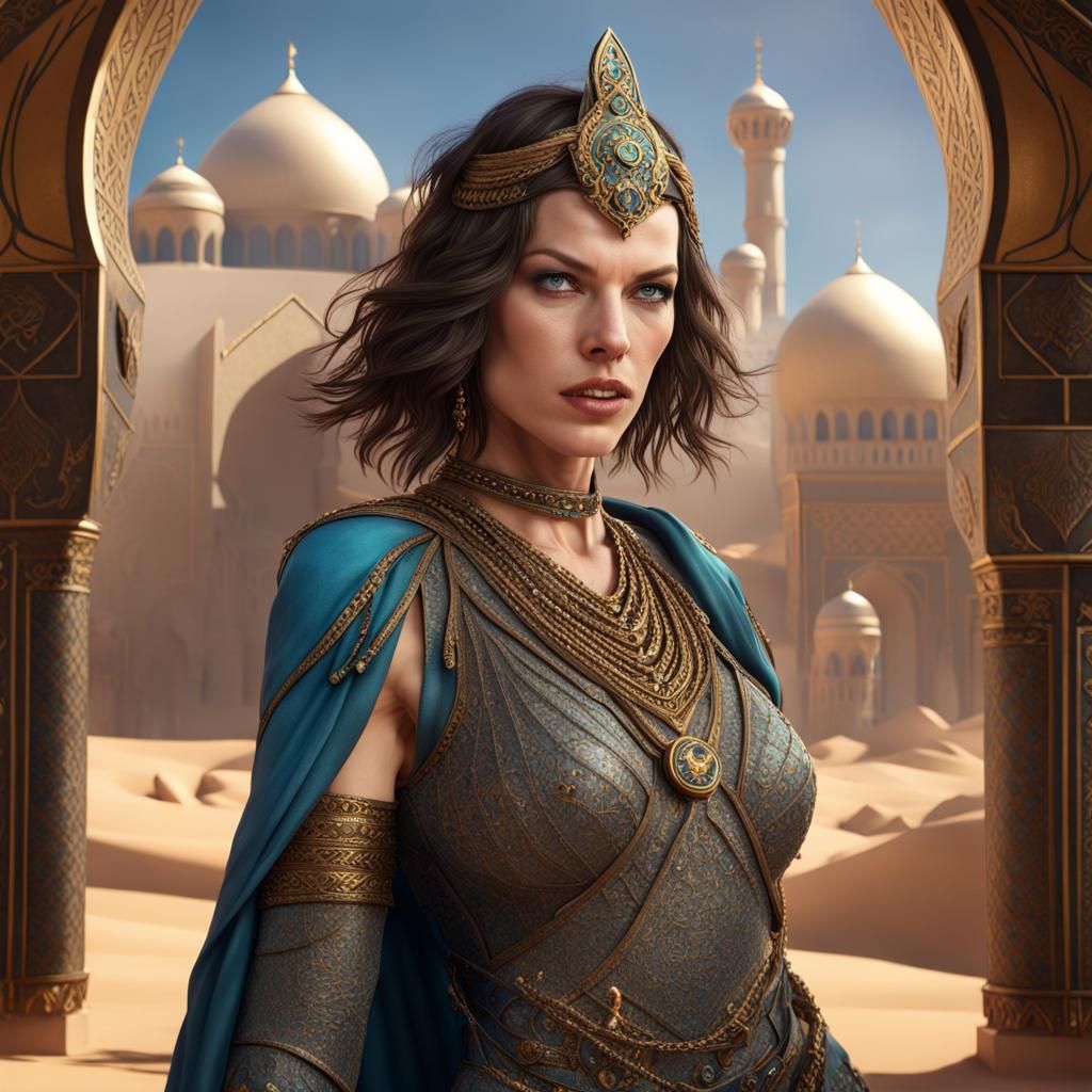 Milla Jovovich as Arabian Queen: Fantasy Art