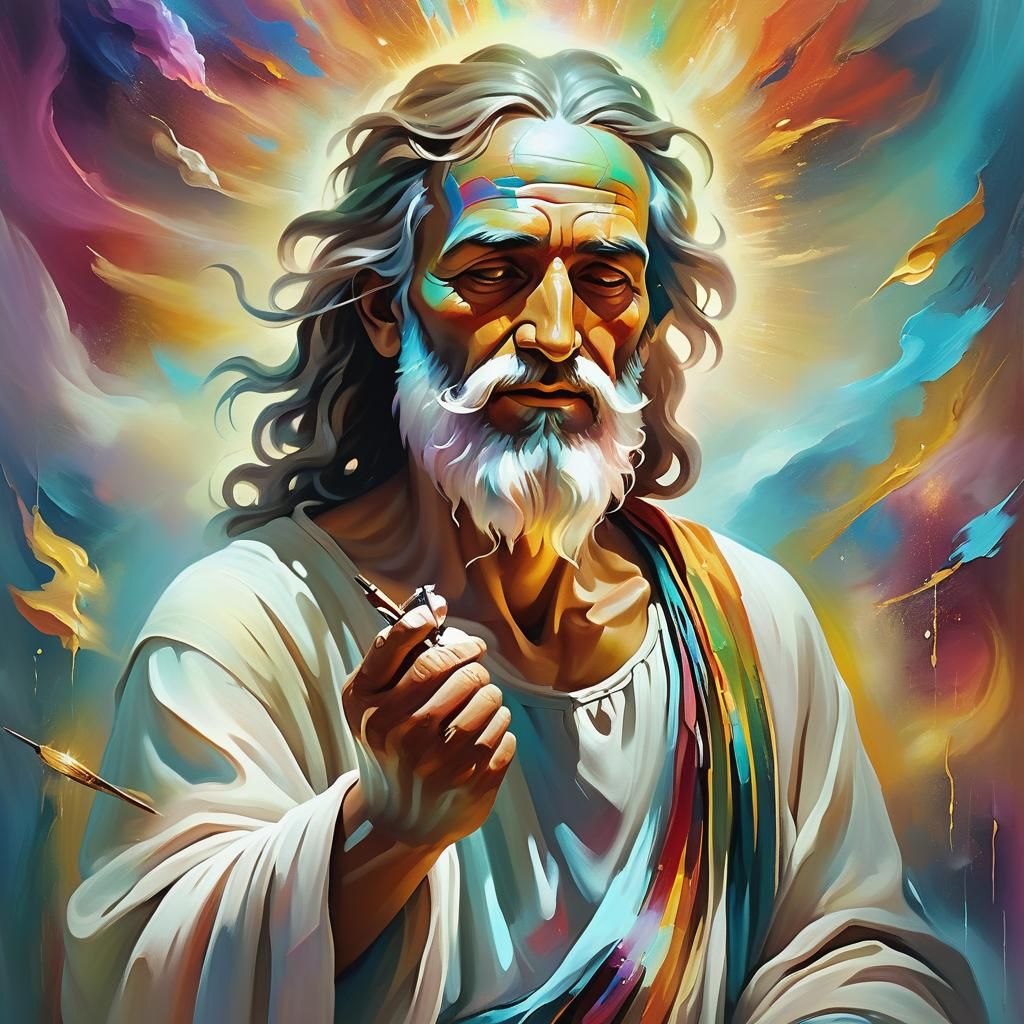 God Paints Destiny: A Surreal Oil Painting