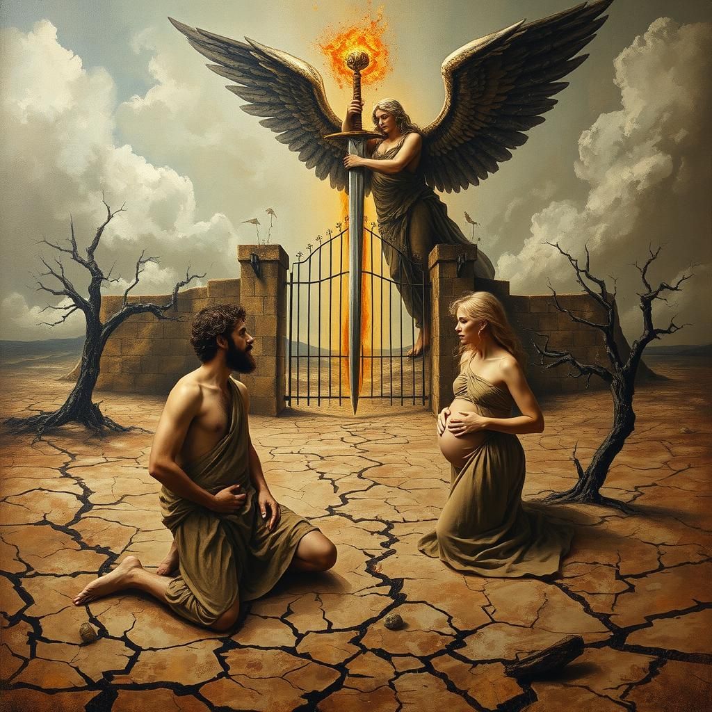 Adam and Eve's Anguish After Eden