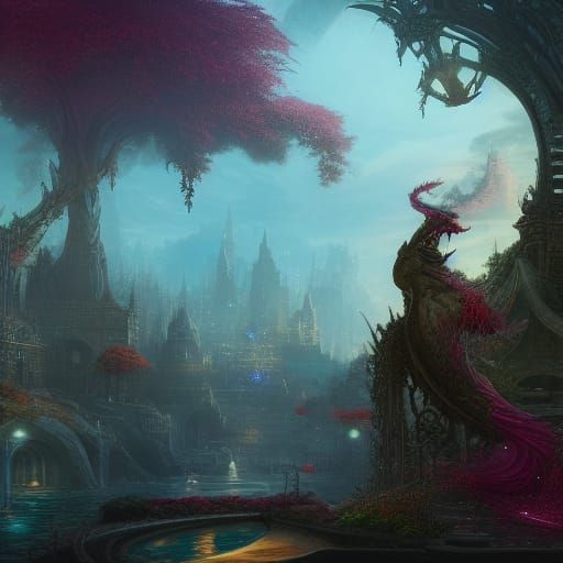 Fantastical Matte Painting of Friendship and Music
