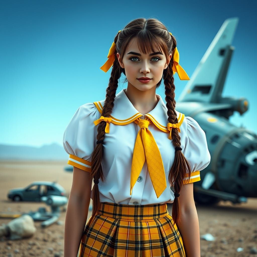 Alien Schoolgirl in Distress: A Cinematic Scene