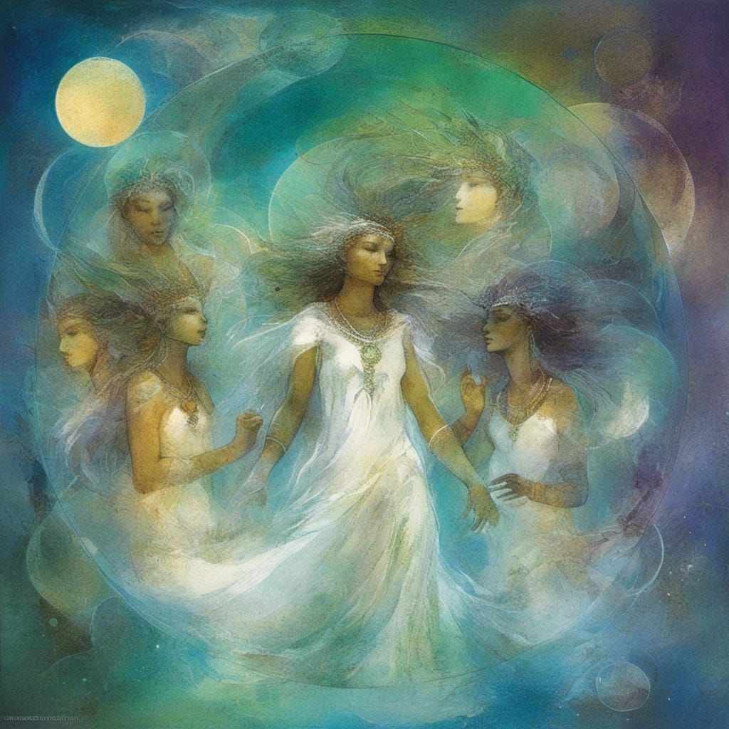 <lora:ArchetypalImagery:1.0> A circle of women dancing with ...