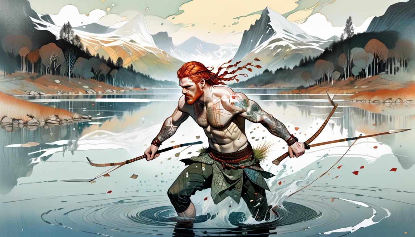 Handsome Nordic Man in Nordic Landscape