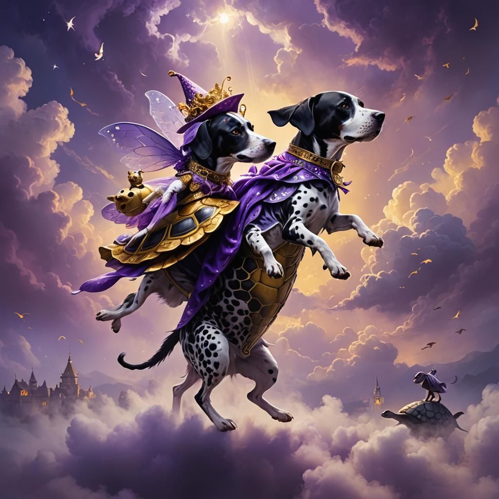 Dogs Tango on a Cloud, Dark Fantasy Art