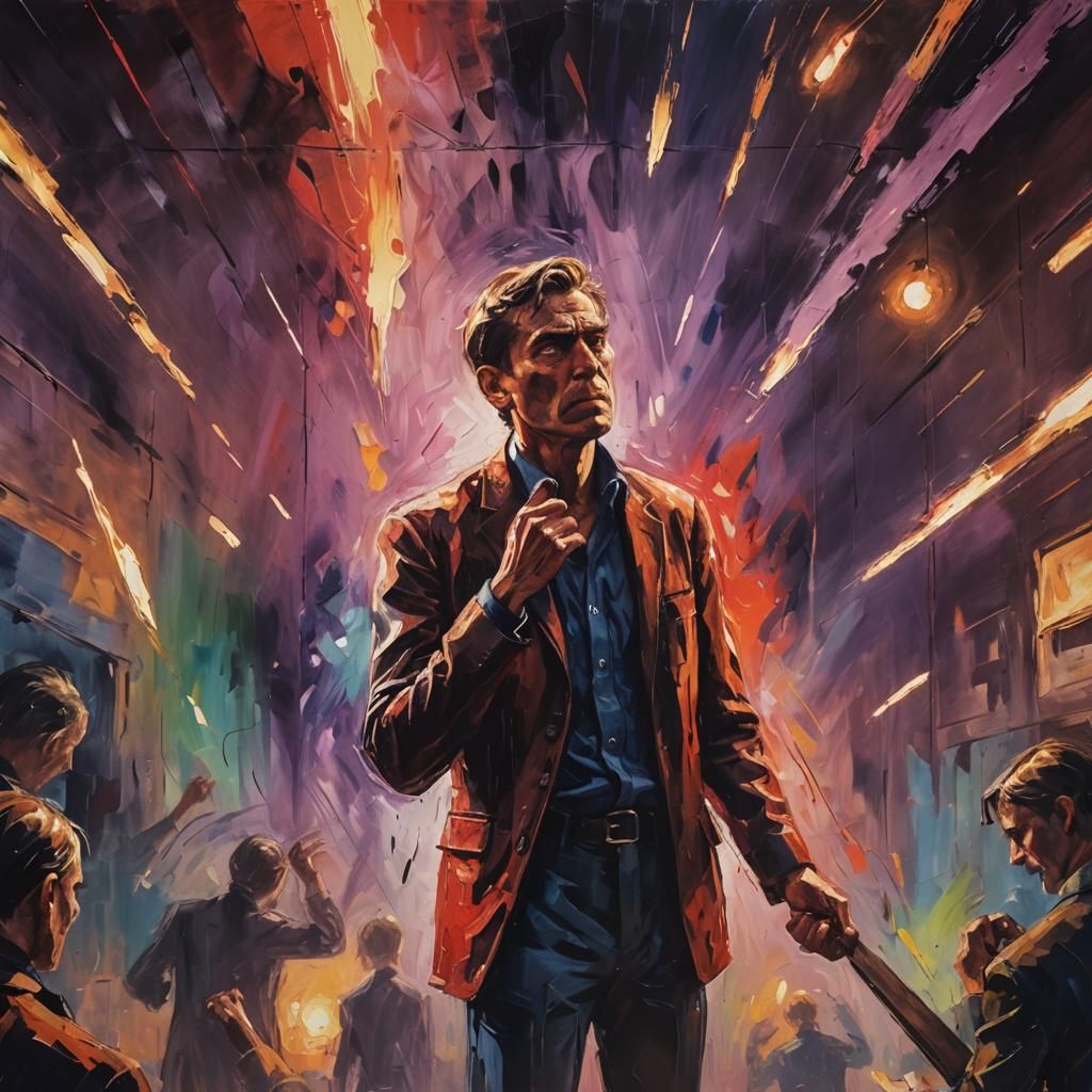 Worried Person in Expressionist Portrait with Brushstrokes