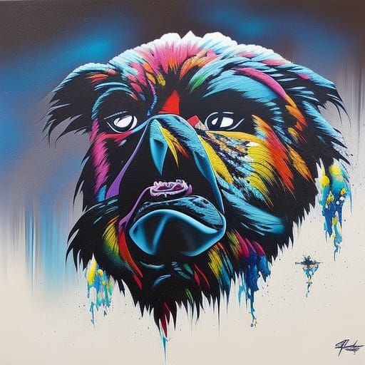 Colorful Graffiti Art Portrait in Street Art Style