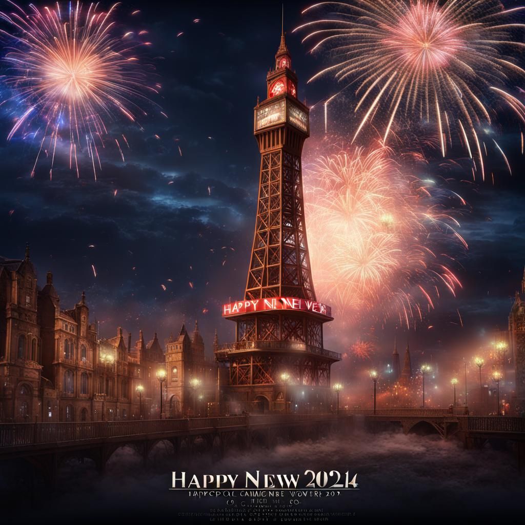 Blackpool Tower Celebrates New Year 2024