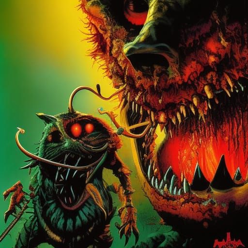 Insane Dentist Concept Art in Medical Horror Style