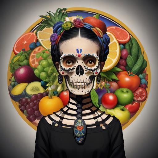 Cubist Still Life with Frida Kahlo Skull