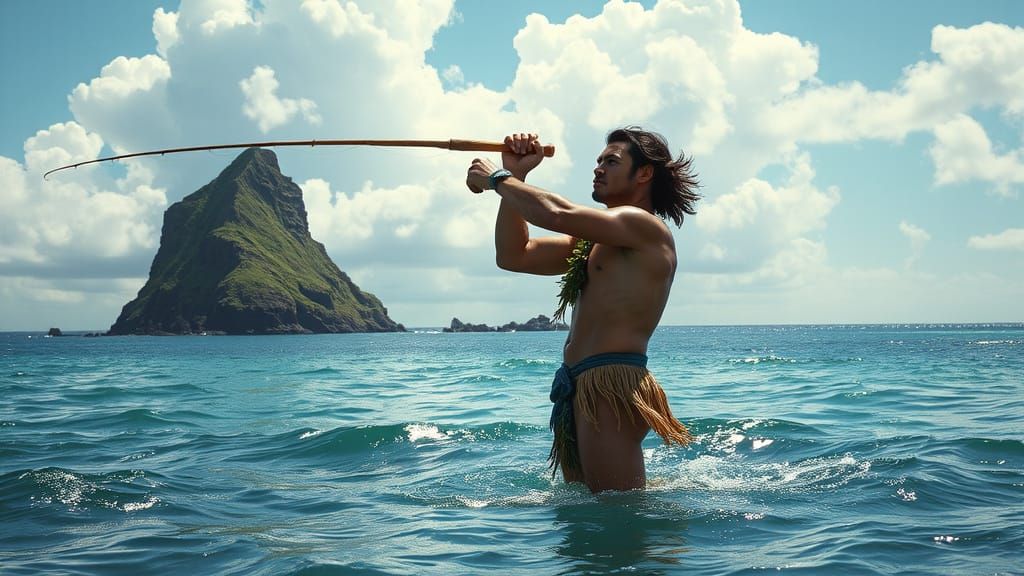 Demigod Maui Hauls Island From Ocean