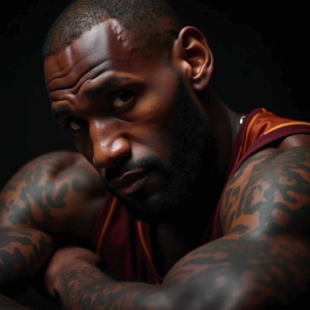 Lebron James Portrait in Photorealistic Style