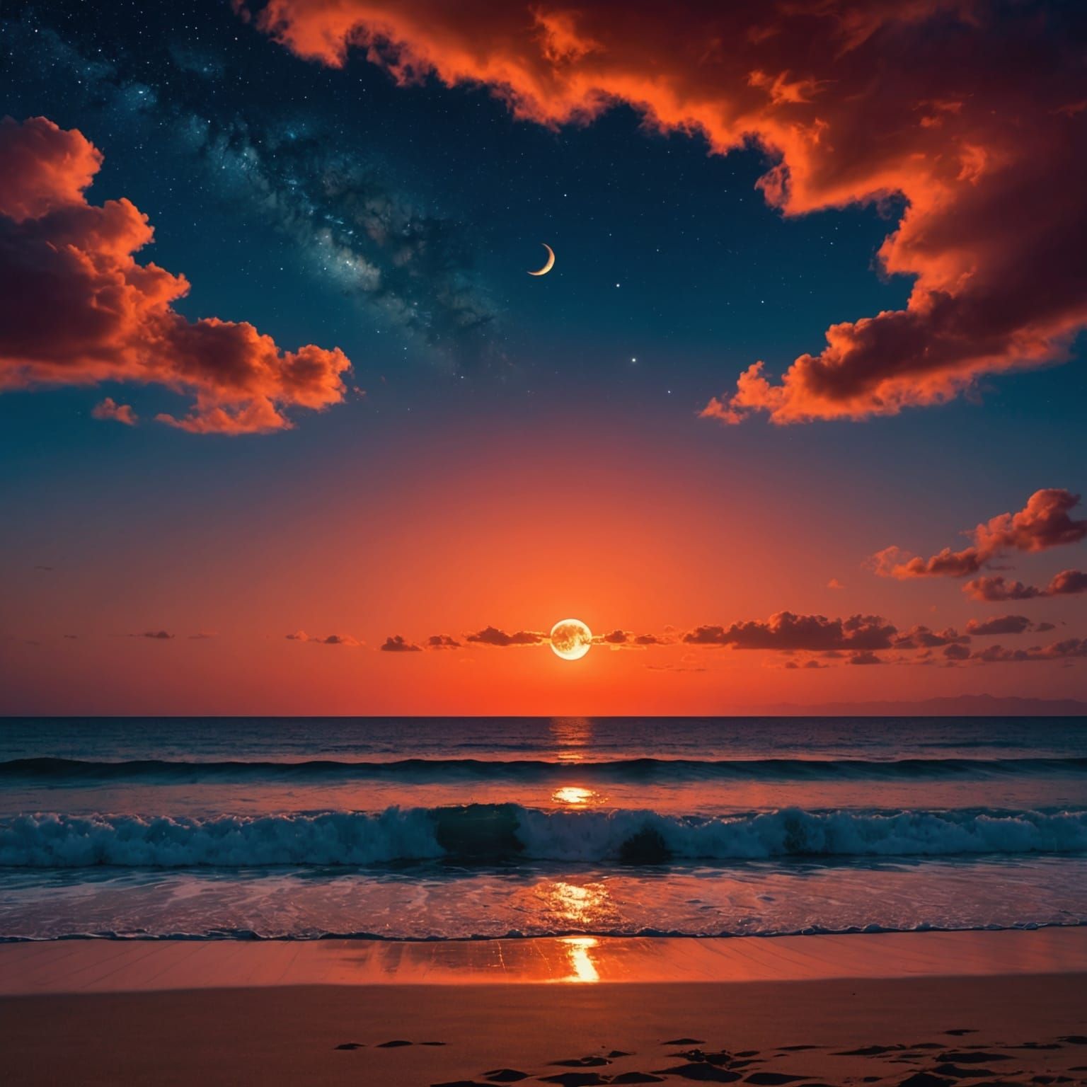 Bronze Zip Reveals Sunset and Galaxy in Dark Fantasy