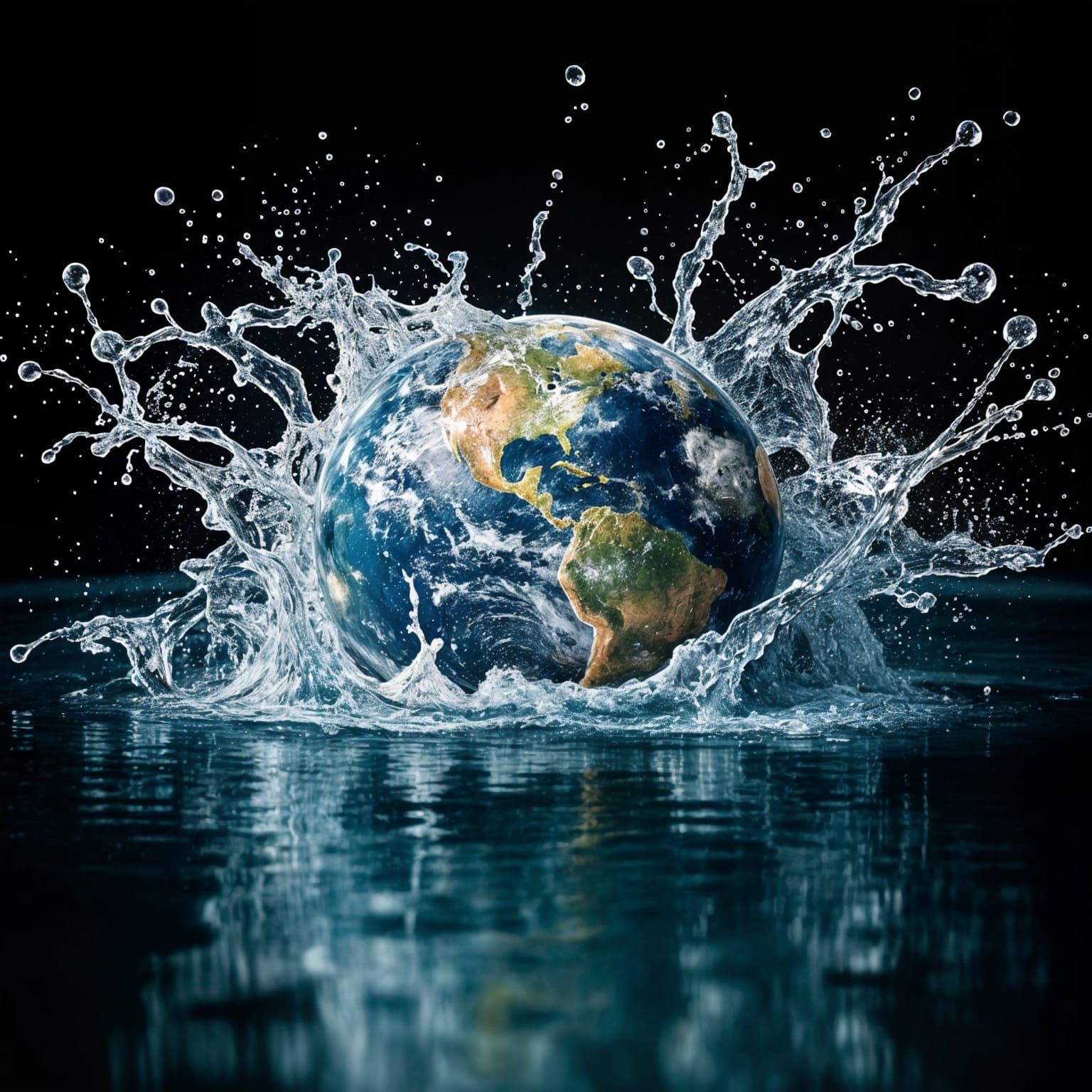 Earth Splashdown: A Vogue-Style Studio Photo