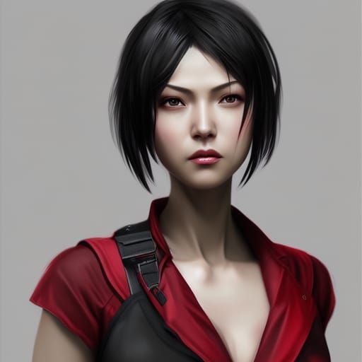 Hyperdetailed Portrait of Woman in Red Dress