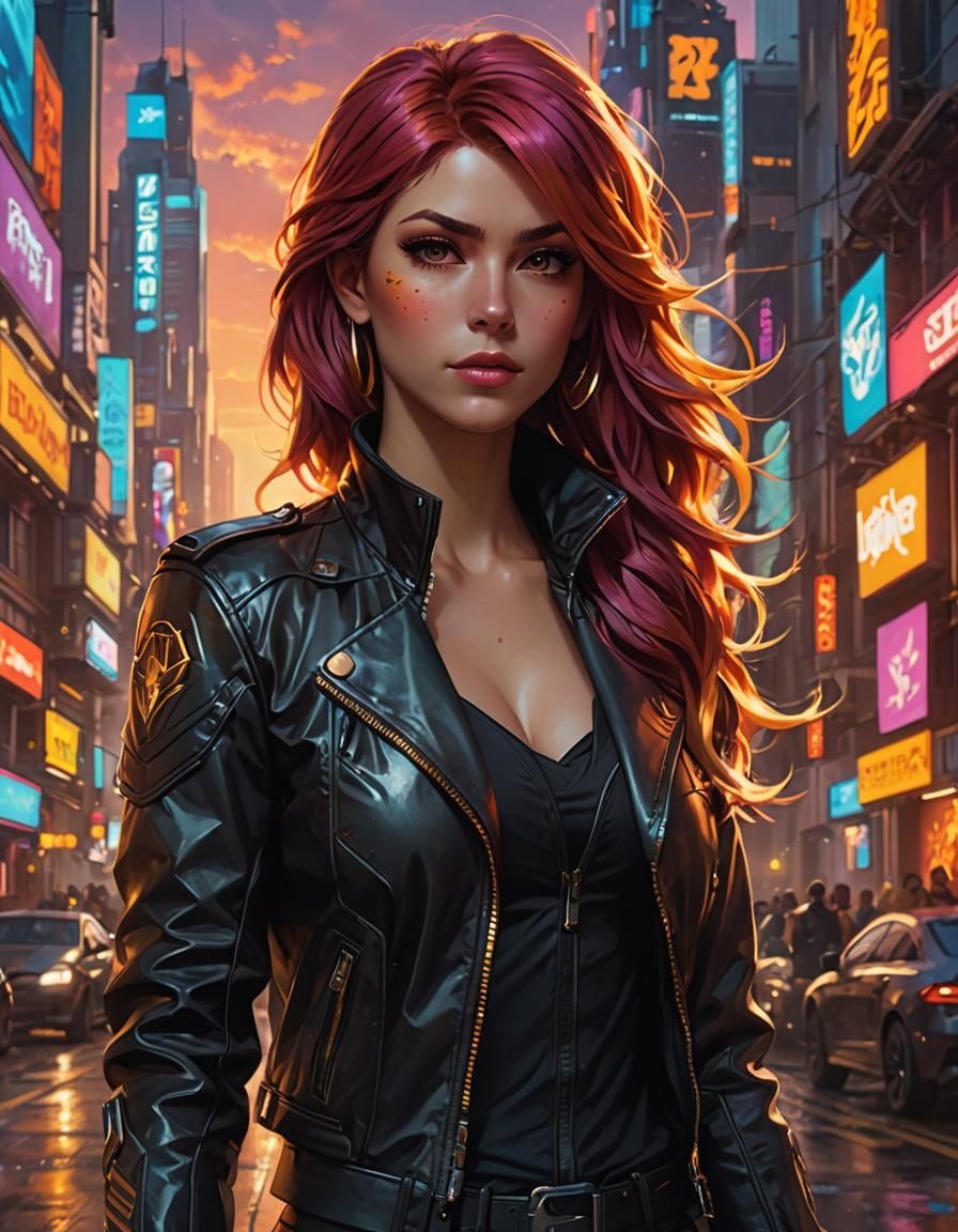 Sunset Shimmer Cyberpunk Portrait in 8k Resolution