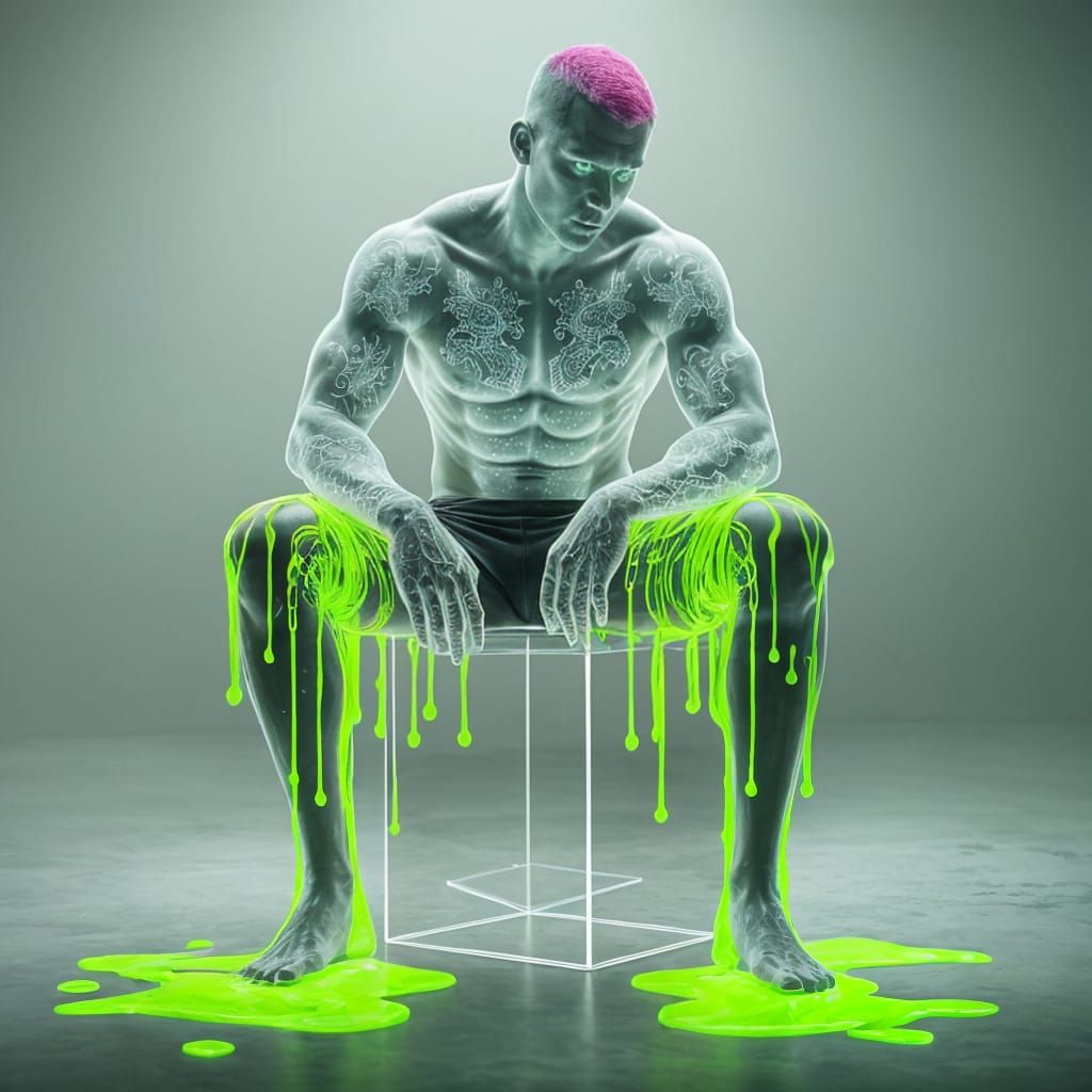 Cyberpunk Warrior in Neon Haze