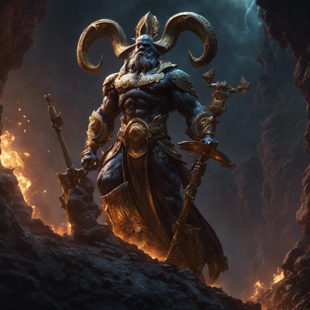 Pluto, God of Wealth: Dark Fantasy Art