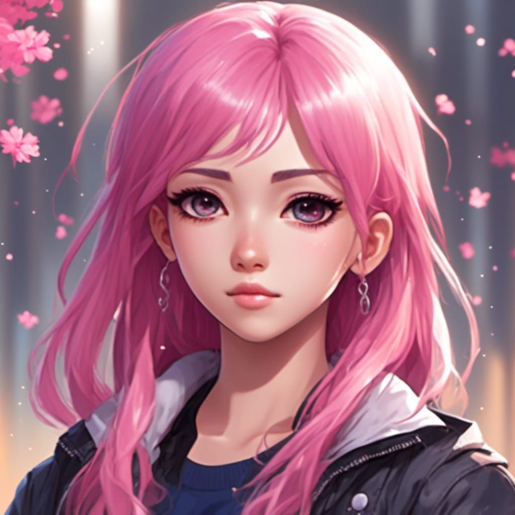 Sakura Haruno in Cyberpunk Manga Style