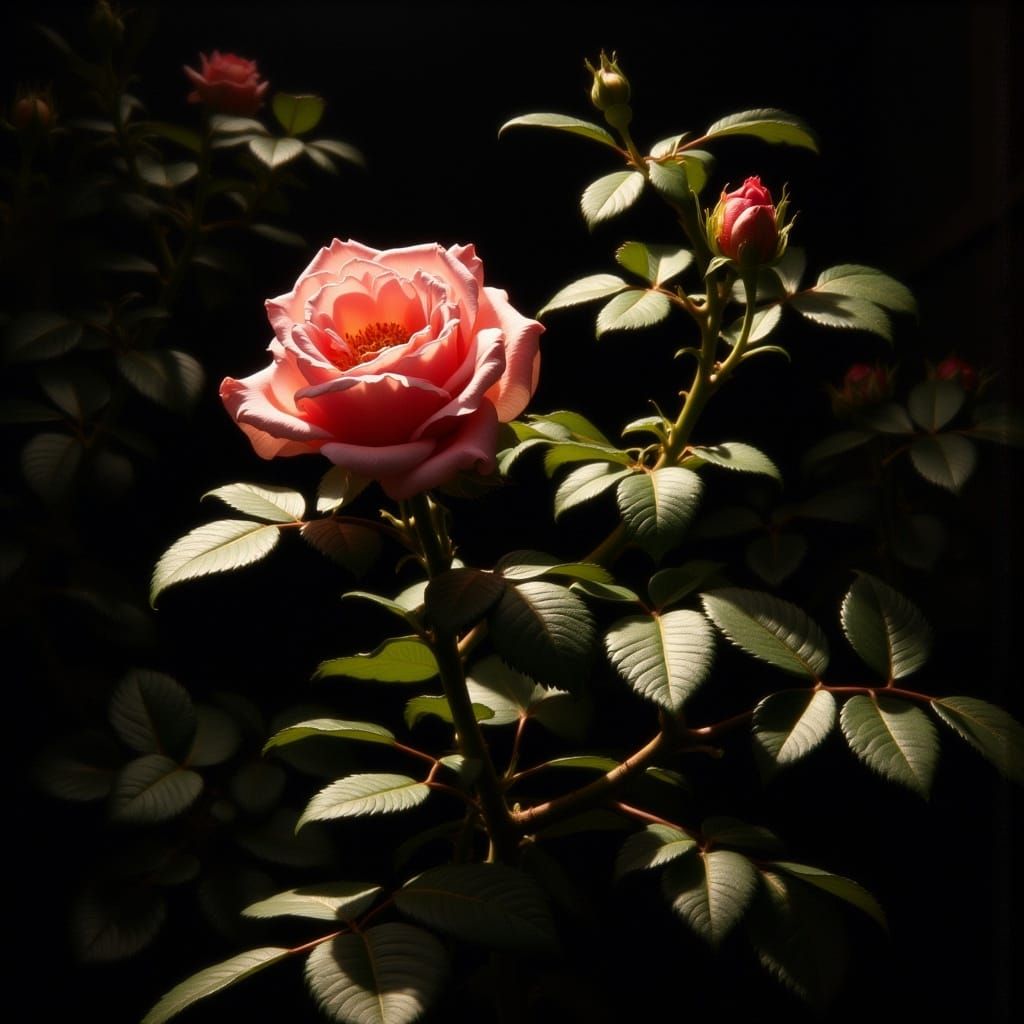 Mysterious Rose in Shadows