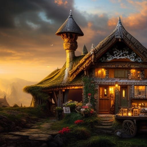Rococo Hobbit House: Hyperdetailed Digital Art